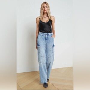NWOT L'AGENCE womens  Brooklyn High-Rise Utility Wide Leg Jean, 25